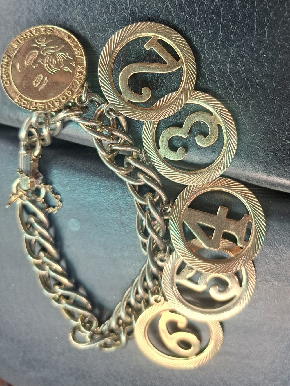 May Kay Number Charm Bracelet - Gold Tone